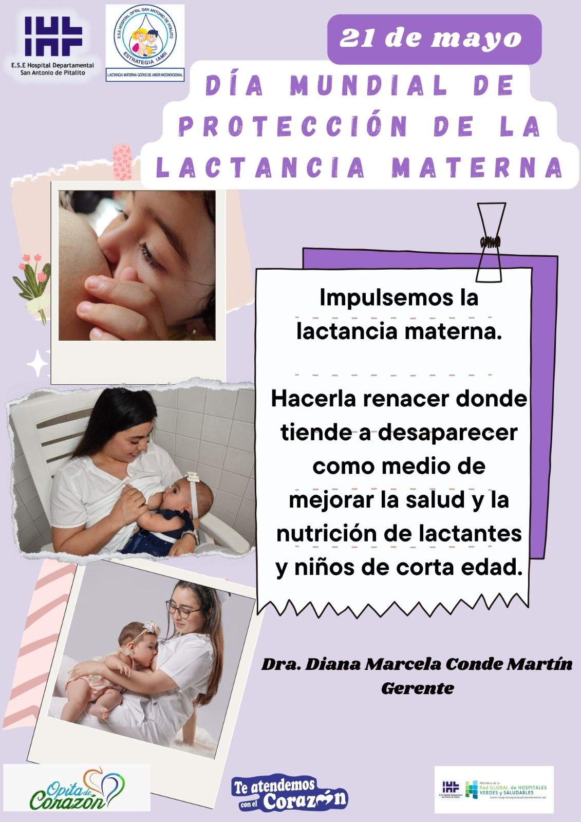 Día Mundial de Protección de La Lactancia Materna (21 de Mayo)