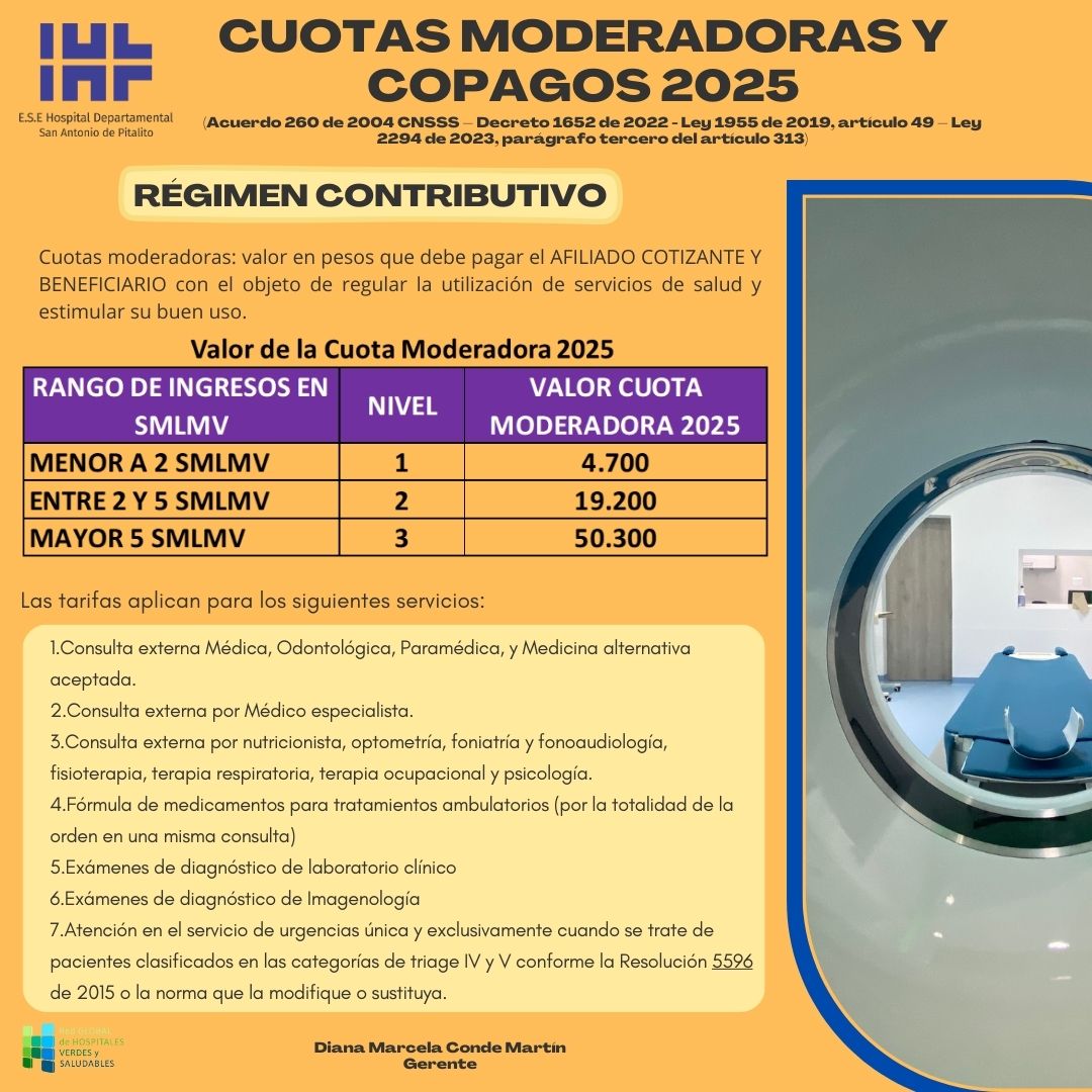Copagos y cuotas moderadoras 2025