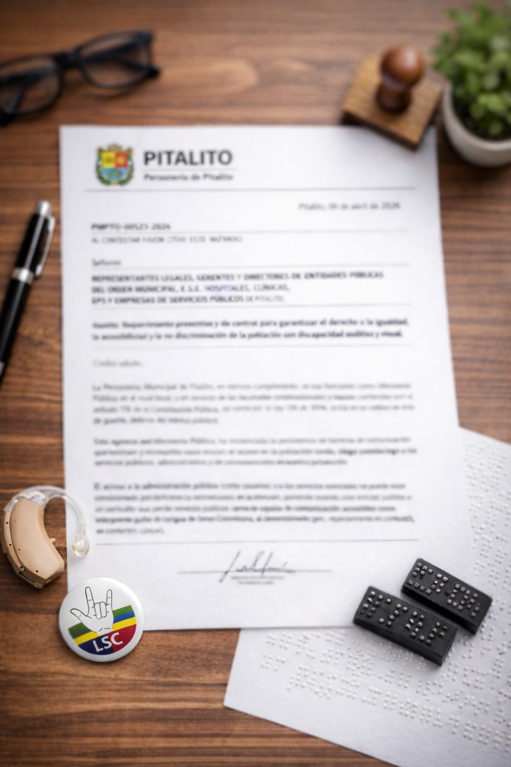 Implementación de medidas de accesibilidad para atención a población con discapacidad auditiva y visual